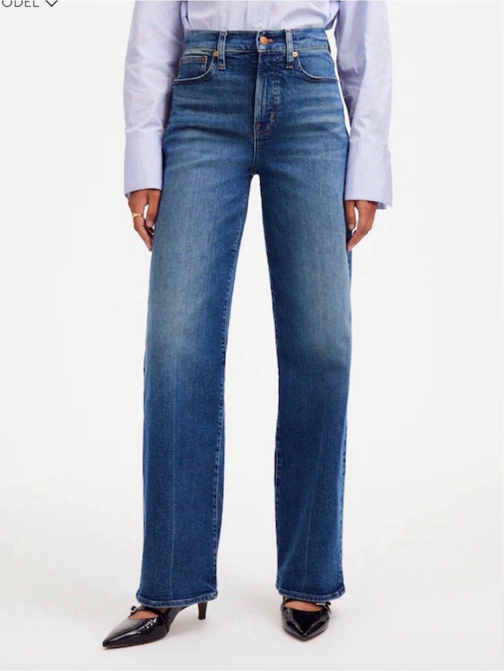Madewell Perfect Vintage Wide Leg Jeans in Medium Blue Wash